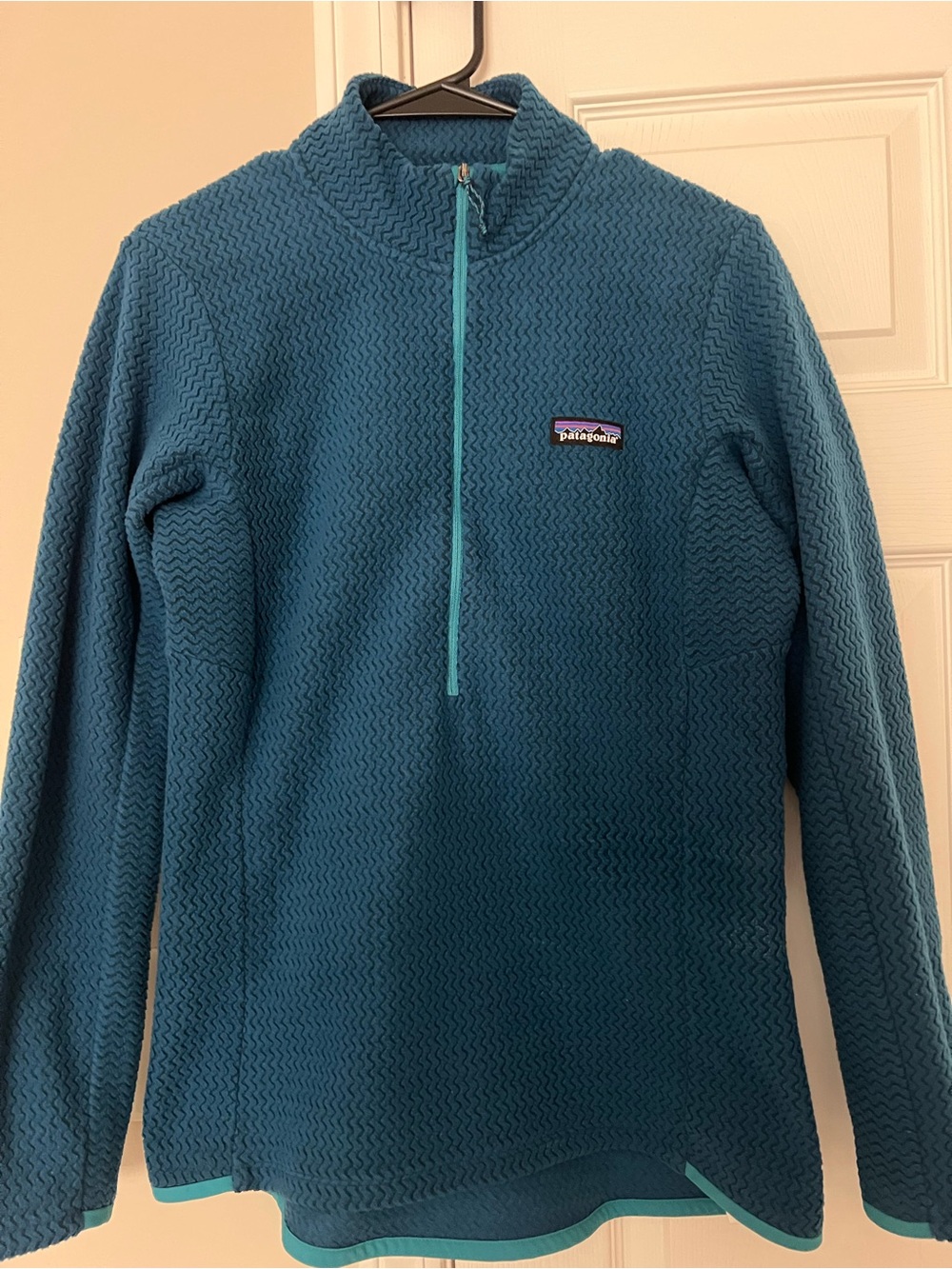 Patagonia Teal Blue Quarter-Zip Fleece Pullover